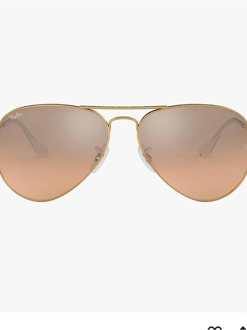 Ray-Ban Women's Gold Aviator Sunglasses with Rose Gradient Lenses RB 3025